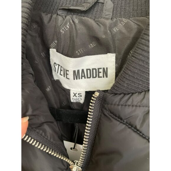 Steve Madden Black Long Quilted Puffer Coat Size XS Jacket NEW - Picture 8 of 9